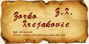 Zorko Krejaković vizit kartica